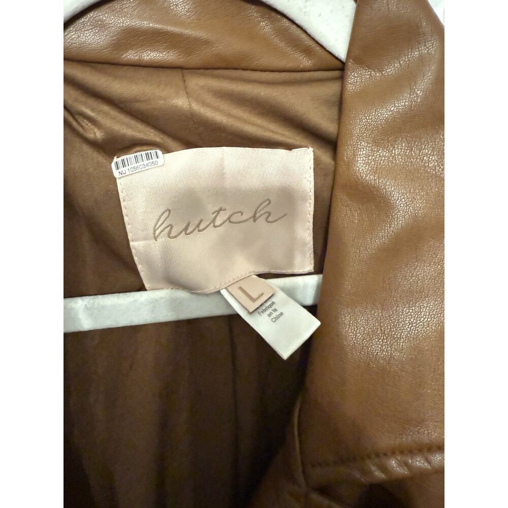 Anthropologie x Hutch Vegan Leather Blazer‎ Jacket Brown Size Large - Picture 8 of 11